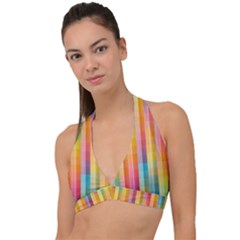 Pattern Background Colorful Abstract Halter Plunge Bikini Top