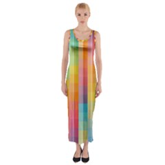 Pattern Background Colorful Abstract Fitted Maxi Dress