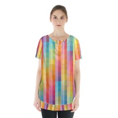 Pattern Background Colorful Abstract Skirt Hem Sports Top by Wegoenart