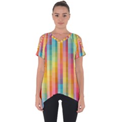 Pattern Background Colorful Abstract Cut Out Side Drop Tee