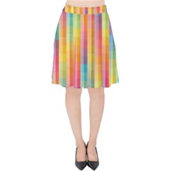 Pattern Background Colorful Abstract Velvet High Waist Skirt by Wegoenart