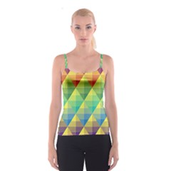 Background Colorful Geometric Spaghetti Strap Top by Wegoenart