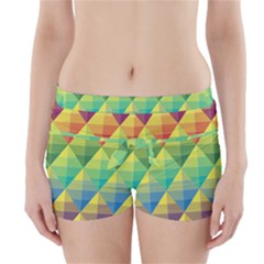 Background Colorful Geometric Boyleg Bikini Wrap Bottoms by Wegoenart