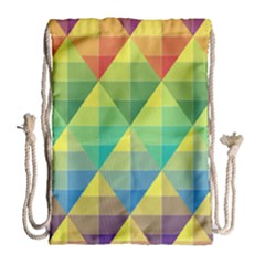 Background Colorful Geometric Drawstring Bag (large) by Wegoenart