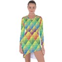 Background Colorful Geometric Asymmetric Cut-Out Shift Dress View1