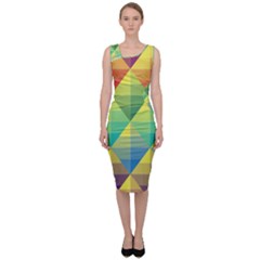 Background Colorful Geometric Sleeveless Pencil Dress