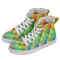 Background Colorful Geometric Women s Hi-top Skate Sneakers by Wegoenart