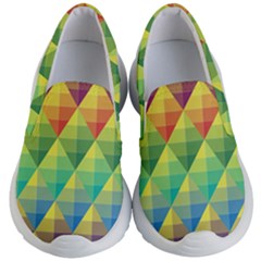 Background Colorful Geometric Kids  Lightweight Slip Ons by Wegoenart