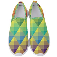 Background Colorful Geometric Men s Slip On Sneakers by Wegoenart