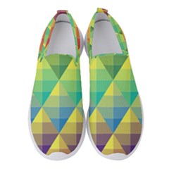 Background Colorful Geometric Women s Slip On Sneakers