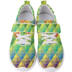 Background Colorful Geometric Men s Velcro Strap Shoes