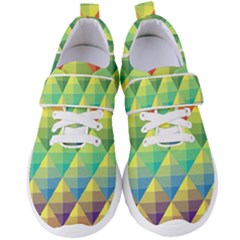 Background Colorful Geometric Women s Velcro Strap Shoes