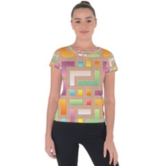 Abstract Background Colorful Short Sleeve Sports Top  by Wegoenart