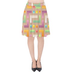 Abstract Background Colorful Velvet High Waist Skirt by Wegoenart