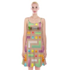 Abstract Background Colorful Spaghetti Strap Velvet Dress by Wegoenart