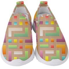 Abstract Background Colorful Kids  Slip On Sneakers