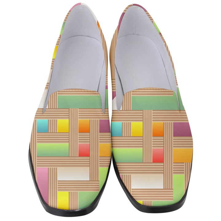 Abstract Background Colorful Women s Classic Loafer Heels