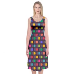 Background Colorful Geometric Midi Sleeveless Dress