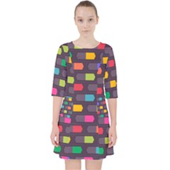 Background Colorful Geometric Pocket Dress by Wegoenart