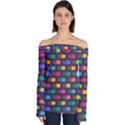 Background Colorful Geometric Off Shoulder Long Sleeve Top View1