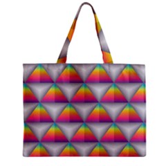 Trianggle Background Colorful Triangle Zipper Mini Tote Bag by Wegoenart