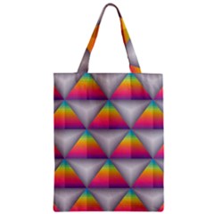 Trianggle Background Colorful Triangle Zipper Classic Tote Bag by Wegoenart