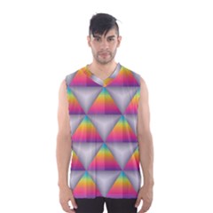 Trianggle Background Colorful Triangle Men s Basketball Tank Top by Wegoenart