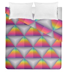 Trianggle Background Colorful Triangle Duvet Cover Double Side (queen Size) by Wegoenart