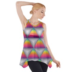 Trianggle Background Colorful Triangle Side Drop Tank Tunic by Wegoenart