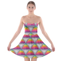 Trianggle Background Colorful Triangle Strapless Bra Top Dress by Wegoenart