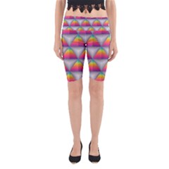 Trianggle Background Colorful Triangle Yoga Cropped Leggings by Wegoenart