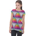 Trianggle Background Colorful Triangle Cap Sleeve High Low Top View1