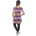 Trianggle Background Colorful Triangle Cap Sleeve High Low Top View2