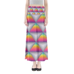 Trianggle Background Colorful Triangle Full Length Maxi Skirt by Wegoenart