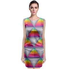 Trianggle Background Colorful Triangle Classic Sleeveless Midi Dress by Wegoenart