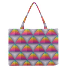 Trianggle Background Colorful Triangle Zipper Medium Tote Bag by Wegoenart