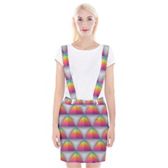 Trianggle Background Colorful Triangle Braces Suspender Skirt by Wegoenart