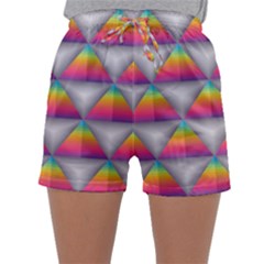 Trianggle Background Colorful Triangle Sleepwear Shorts by Wegoenart