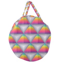 Trianggle Background Colorful Triangle Giant Round Zipper Tote by Wegoenart