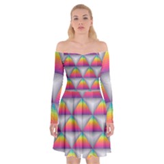 Trianggle Background Colorful Triangle Off Shoulder Skater Dress by Wegoenart