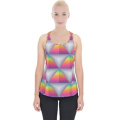 Trianggle Background Colorful Triangle Piece Up Tank Top by Wegoenart