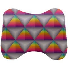 Trianggle Background Colorful Triangle Head Support Cushion by Wegoenart