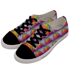 Trianggle Background Colorful Triangle Men s Low Top Canvas Sneakers by Wegoenart