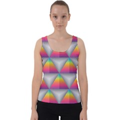 Trianggle Background Colorful Triangle Velvet Tank Top by Wegoenart