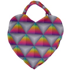 Trianggle Background Colorful Triangle Giant Heart Shaped Tote by Wegoenart