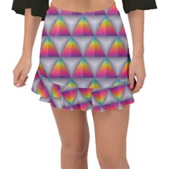 Trianggle Background Colorful Triangle Fishtail Mini Chiffon Skirt by Wegoenart