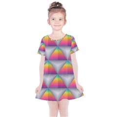 Trianggle Background Colorful Triangle Kids  Simple Cotton Dress by Wegoenart