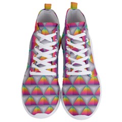 Trianggle Background Colorful Triangle Men s Lightweight High Top Sneakers by Wegoenart