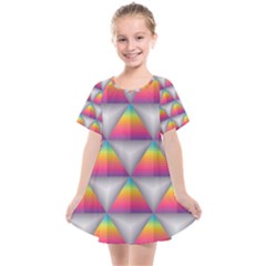 Trianggle Background Colorful Triangle Kids  Smock Dress