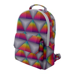 Trianggle Background Colorful Triangle Flap Pocket Backpack (large)